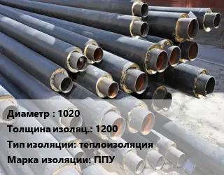 Труба предизолированная 1020 s изоляции=1200 теплоизоляция ППУ